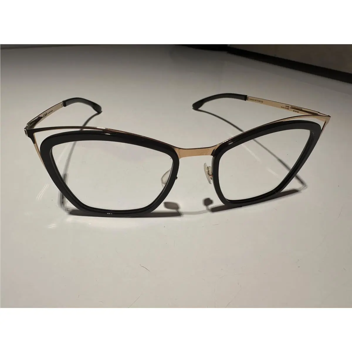 Ic Berlin Louisa Eyeglasses Frame Women`s Rose Gold/black Full Rim Cat Eye 47mm
