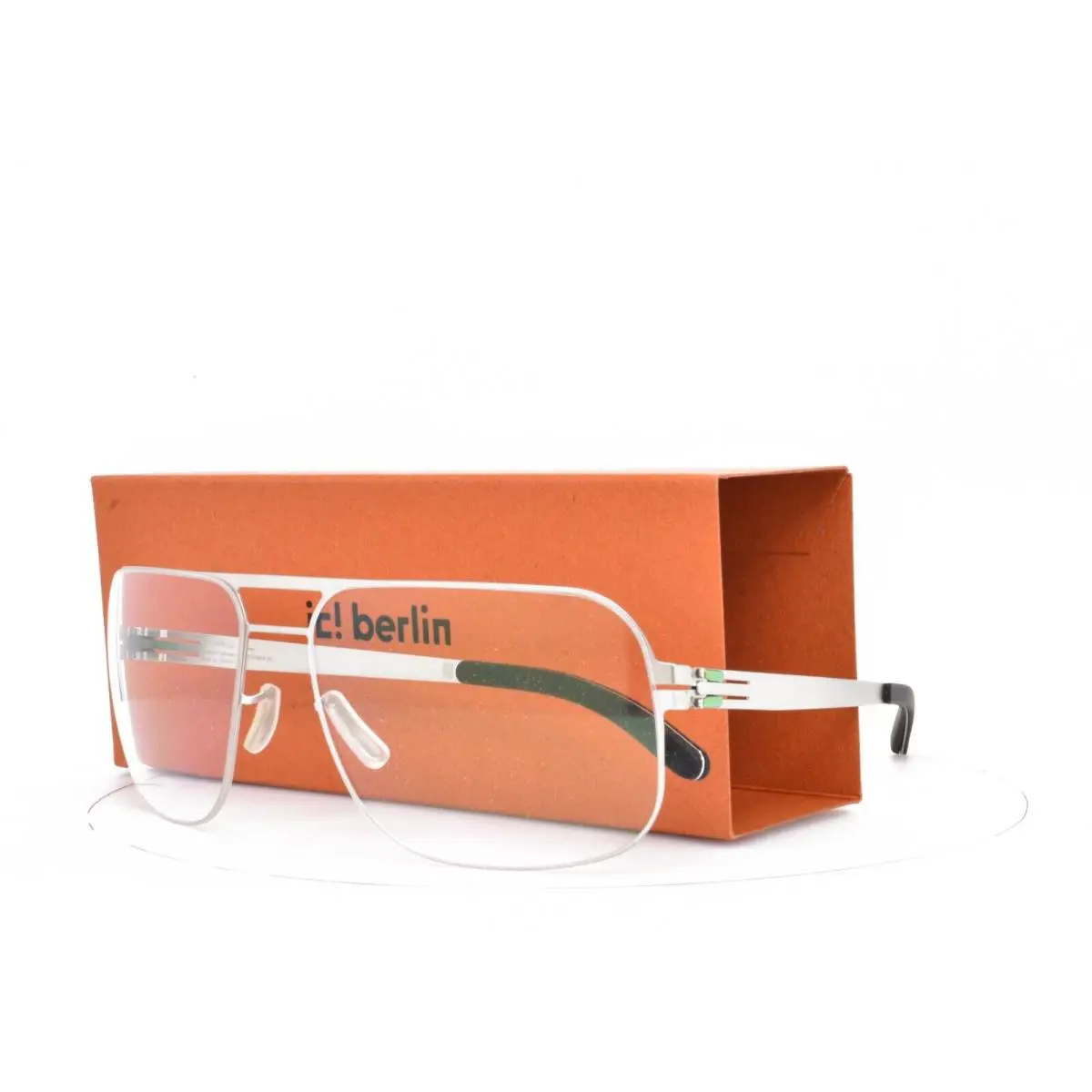 iC Berlin Golf Sunglasses Silver UV400 Clear Lens Aviator 59mm U5 Alex