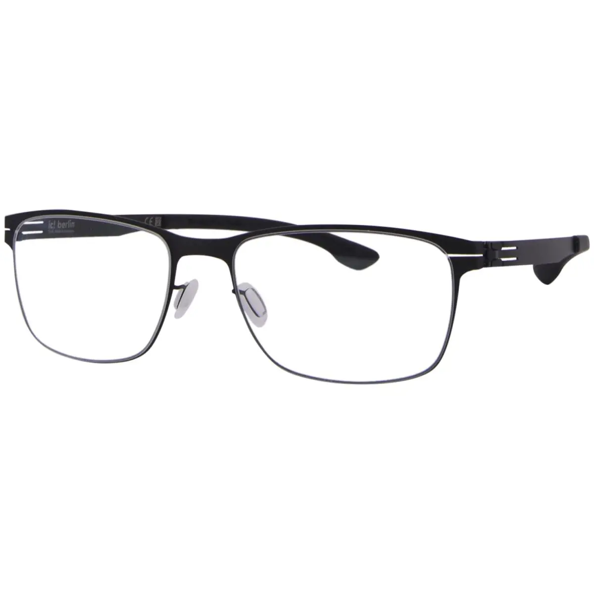 Ic Berlin Dennis-n Eyeglasses Men`s Black Full Rim Rectangle Shape 53mm by ic! berlin