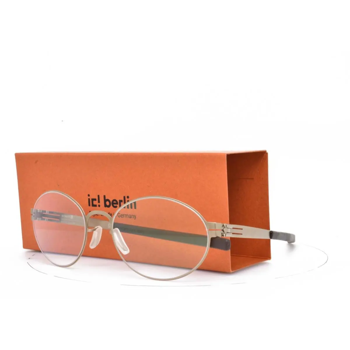 iC Berlin Eyeglasses Iku S. Ruthenium Light Bronze Round Oval Frame 51-19-145 by ic! berlin