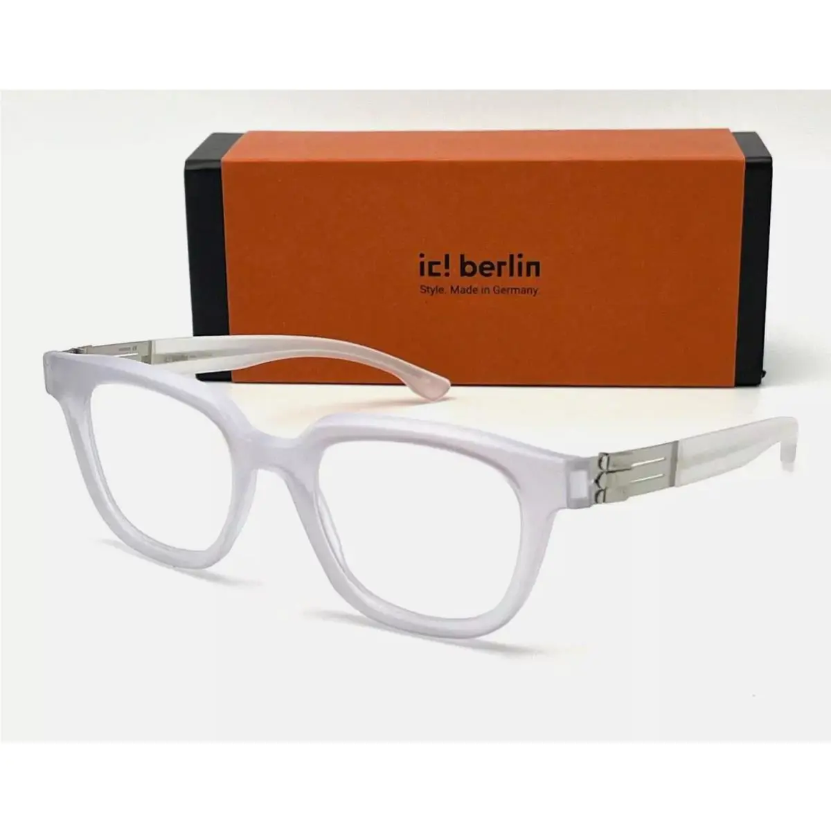 ic Berlin Gill Eyeglasses 50-22 145 Matte Crystal Matte Silver Frames