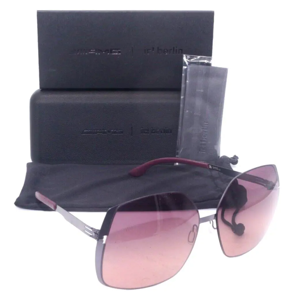 IC Berlin MB 06 Aubergine Gunmetal with Burgundy Gradient Lens Sunglasses 66-14 by ic! berlin