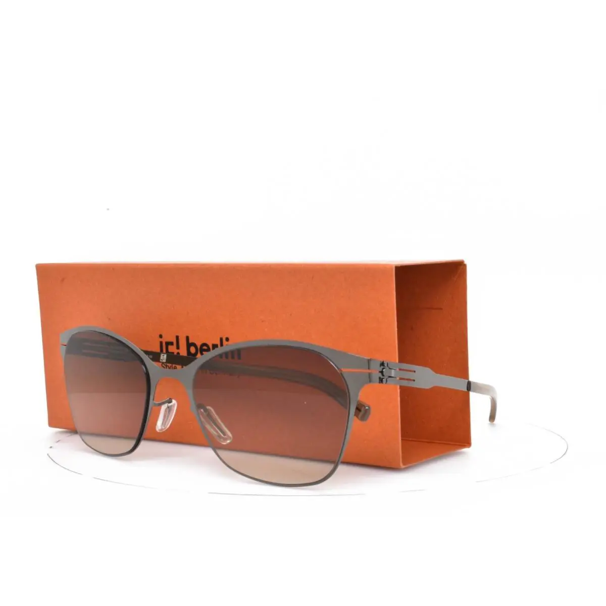 iC Berlin Sunglasses Tina H. Shiny Gunmetal Frame Brown Lens 53-21-145 by ic! berlin