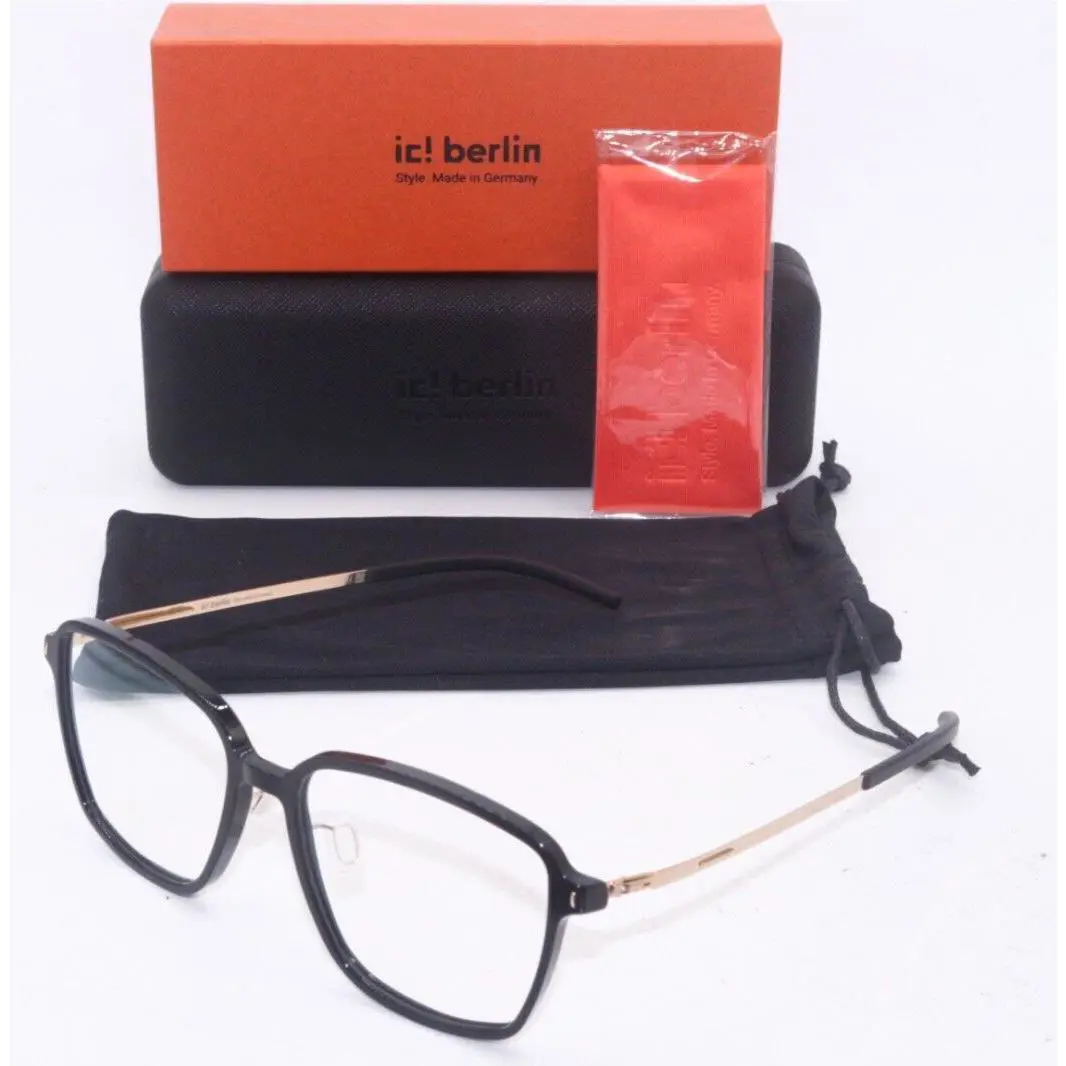 IC Berlin Model Marlene Gold Black Frames Eyeglasses 52-16