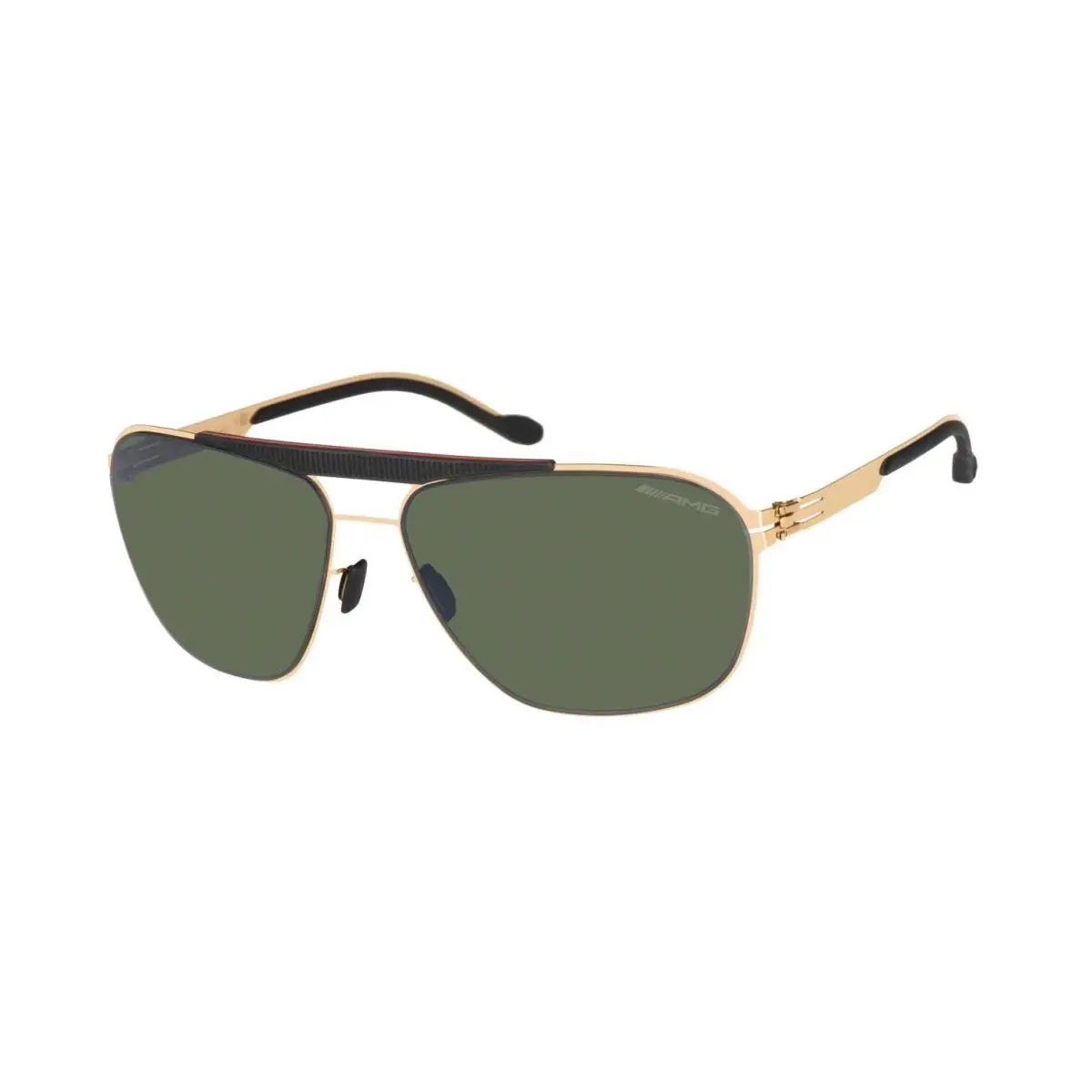 ic Berlin Amg 01 Lamelle Raceline-gold Pilot Green Sunglasses Men 64-15