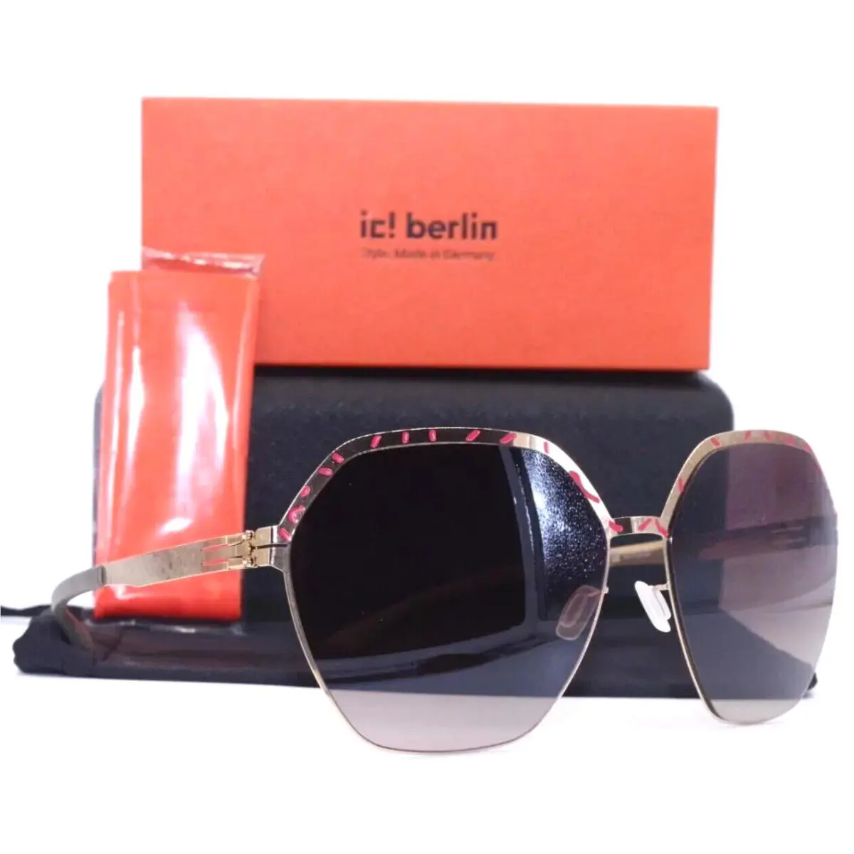 IC Berlin Kiez Motif Rose Lava W/summerhaze Gradient Lens Sunglasses 62-15 by ic! berlin