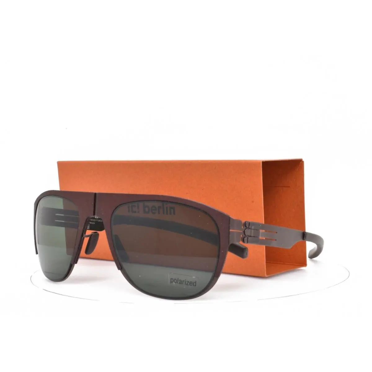 iC Berlin Sunglasses Arnouxstrabe Chocolate Brown Polarized Green Lens Aviator by ic! berlin
