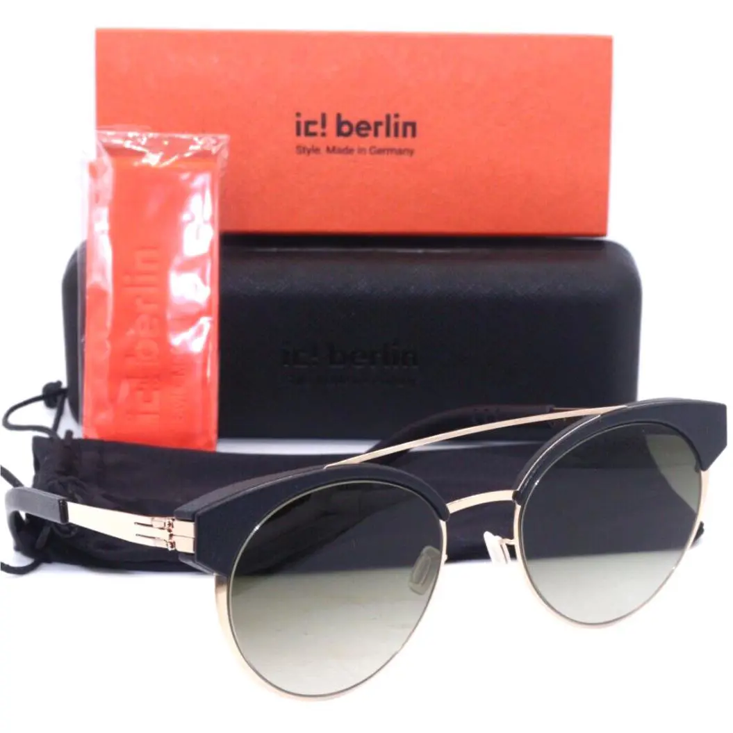 IC Berlin Skyline Rose Gold Black/grey Gradient Lens Sunglasses 51-21