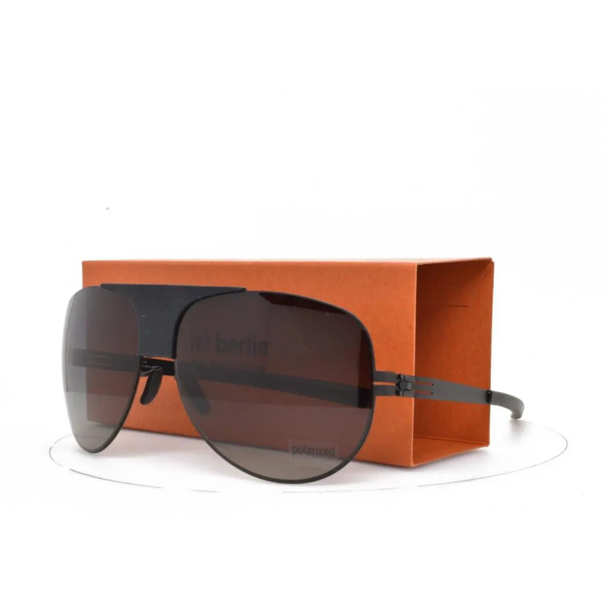 iC Berlin Sunglasses Roadster Black Aviator Polarized 62-16-145 - Frame: Black, Lens: Gray