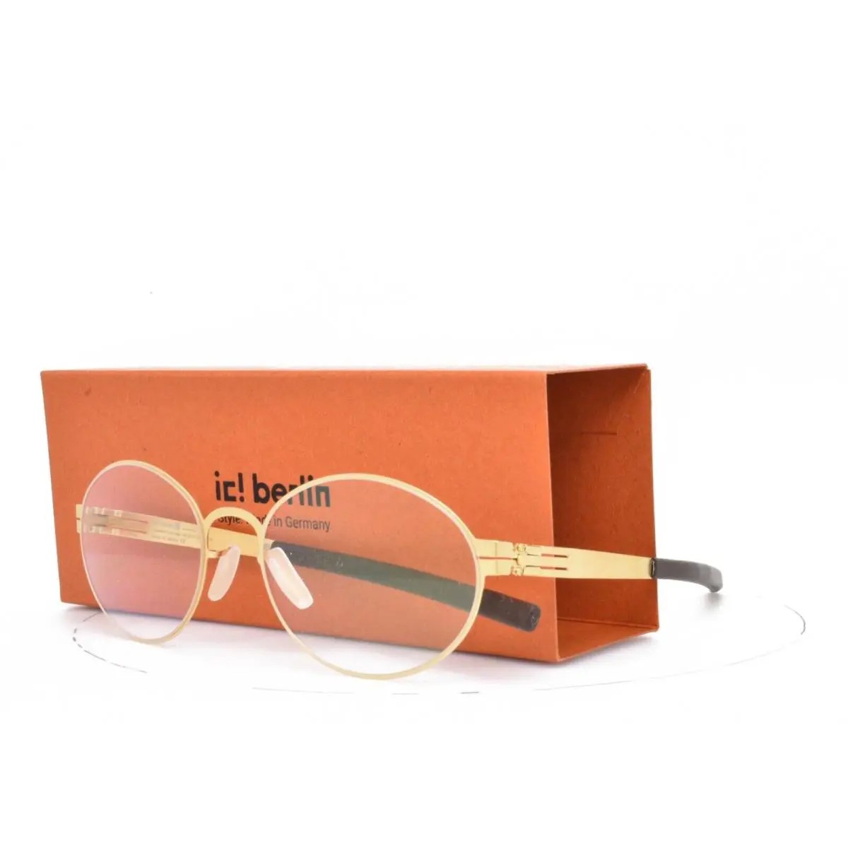 iC Berlin Eyeglasses Iku S Matte Gold Oval Round 51-19