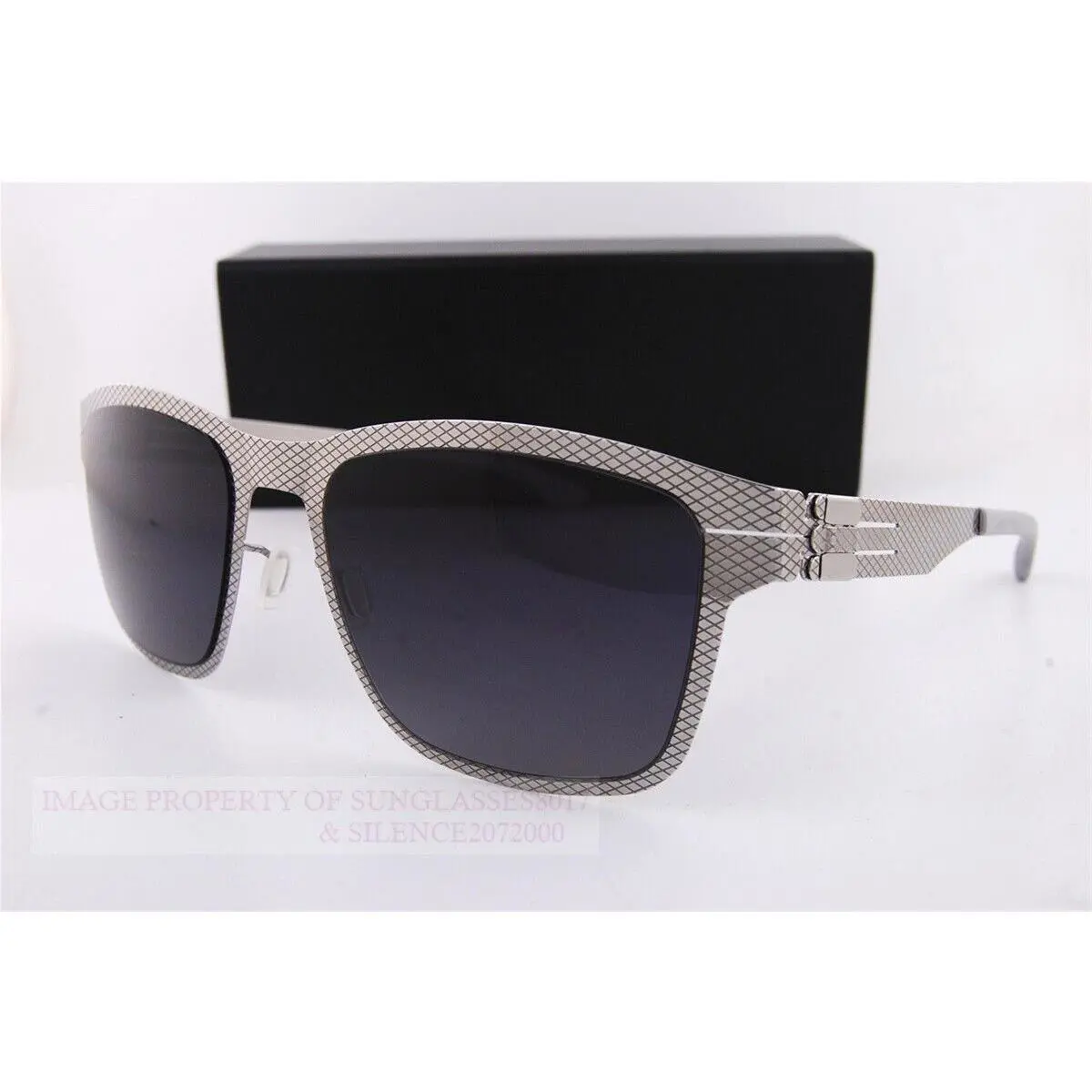 Ic Berlin Sunglasses Hasenheide Grid Chrome/grey Made in Germany
