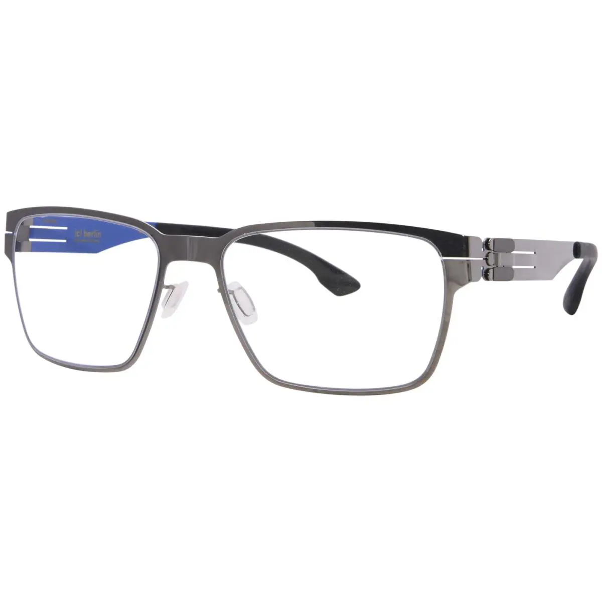 Ic Berlin Oscar Eyeglasses Men`s Shiny Graphite/ultra Blue/black Full Rim 56mm by ic! berlin