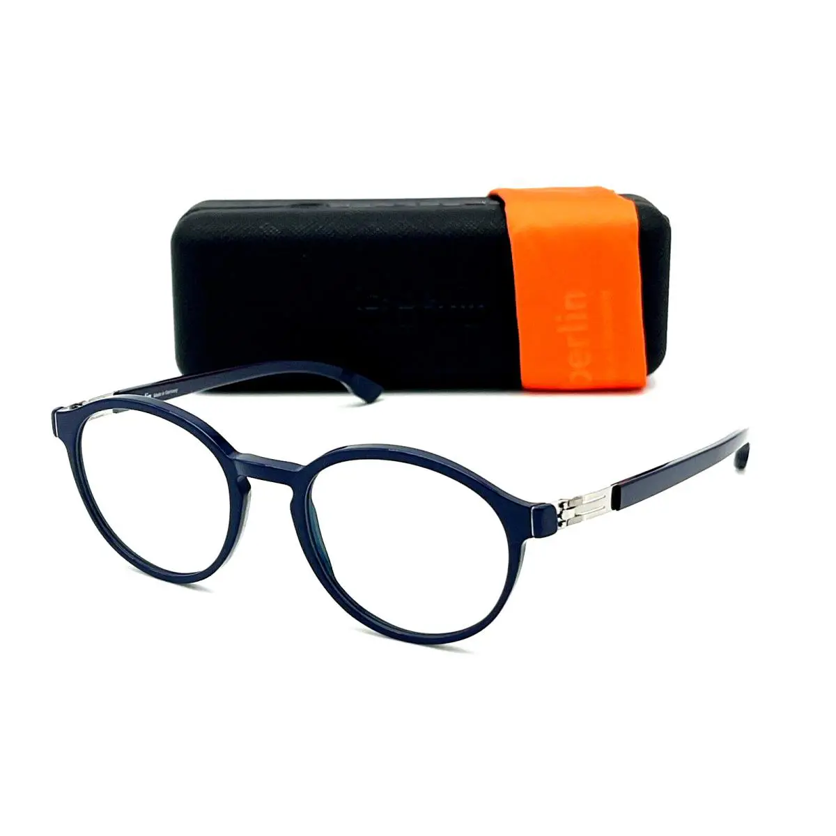 IC Berlin Theorem True Blue Chrome / Clear Lens 50mm Eyeglasses - Frame: True Blue Chrome