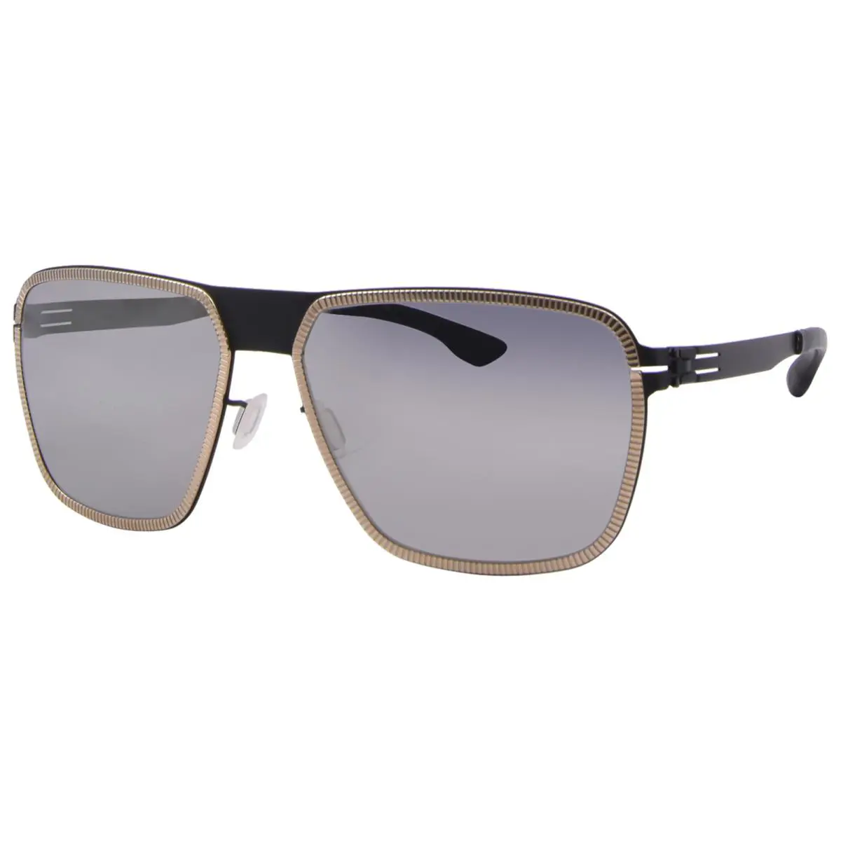 Ic Berlin Molybdenum Sunglasses Men`s Black/rose Gold/quicksilver 60mm by ic! berlin