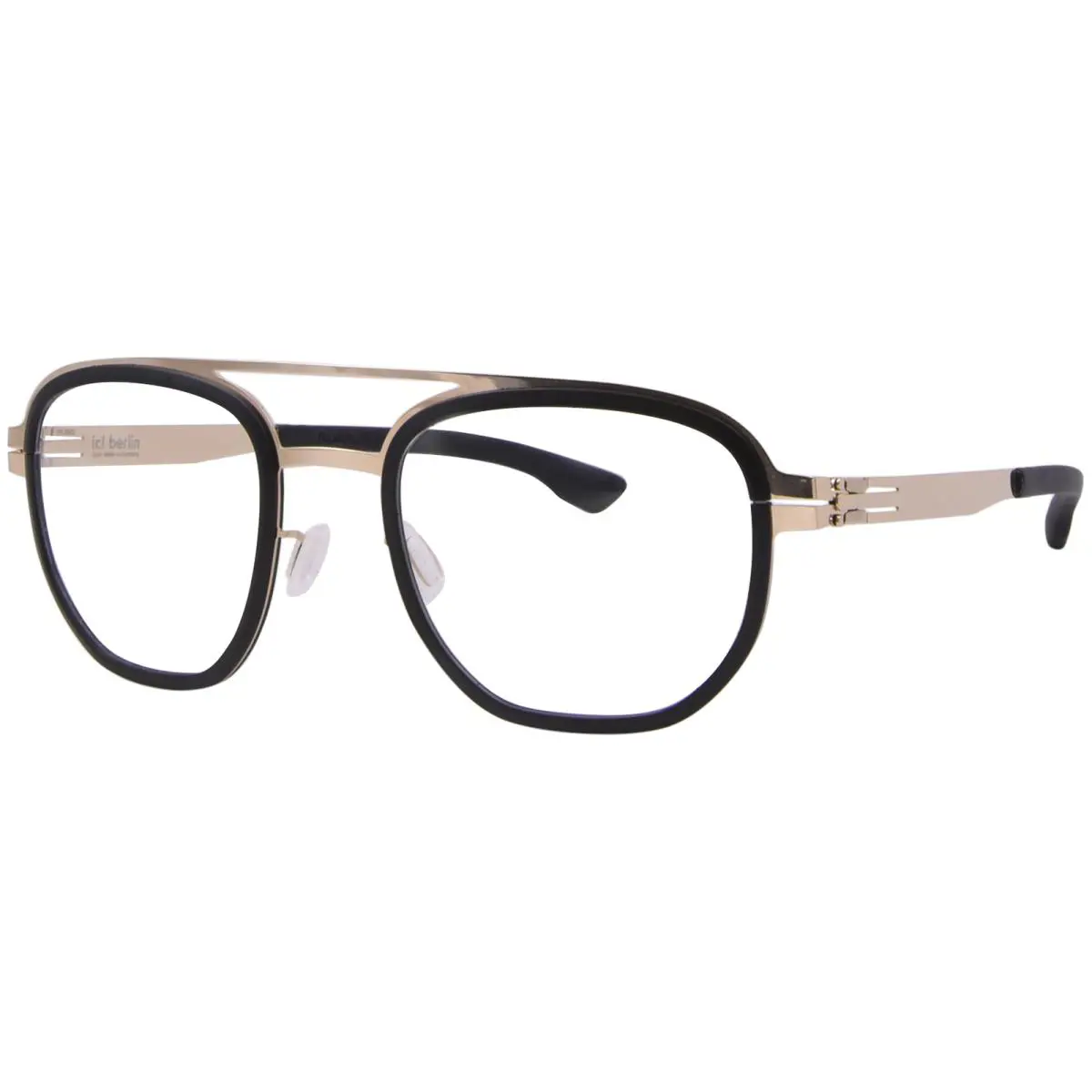 Ic Berlin Osmium Eyeglasses Men`s Rose Gold/black Full Rim Square Shape 51mm by ic! berlin