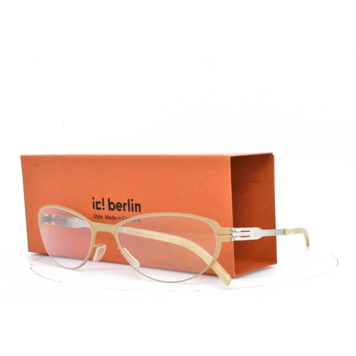 iC Berlin Eyeglasses Oval Cat Eye Nose Bridge Rossana P. Sands Beige 53-18-145 - Frame: SANDS BEIGE