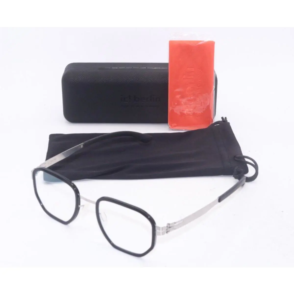IC Berlin Model Hiro Black Rough Gunmetal Frames Eyeglasses 46-18