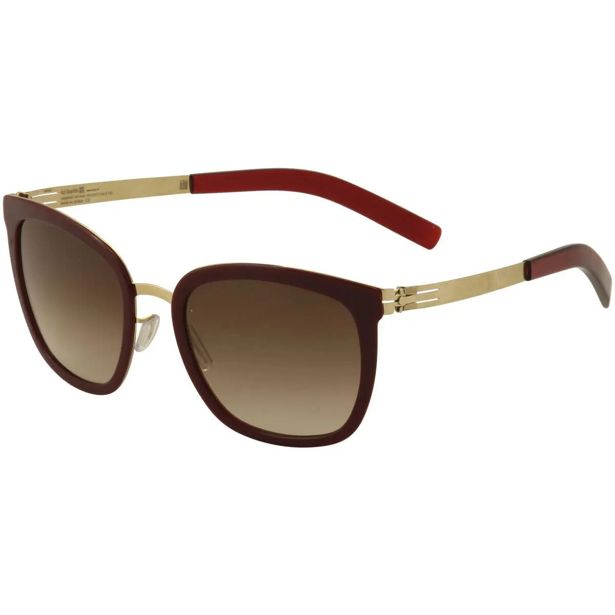 Ic Berlin Women`s Maira B. Rose Gold/very Berry Red Square Sunglasses 52mm by ic! berlin