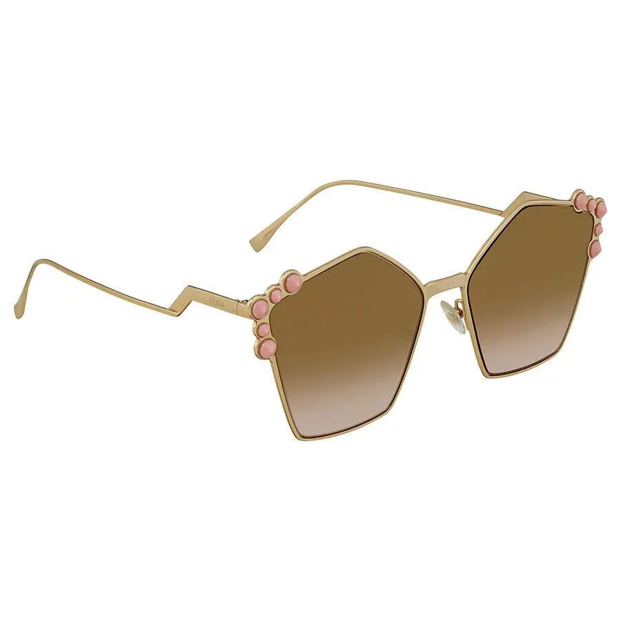 FF 0261/S 00053 Gold/ Brown Pink Gradient Lens Sunglasses by Fendi