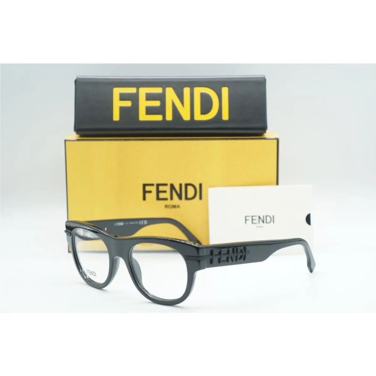 Fendi FE50078I 001 Shiny Black Eyeglasses Frames 51-20