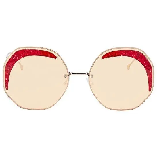 Fendi FF0358/S40G Yellow Geometric Anti-reflective Women Sunglasses