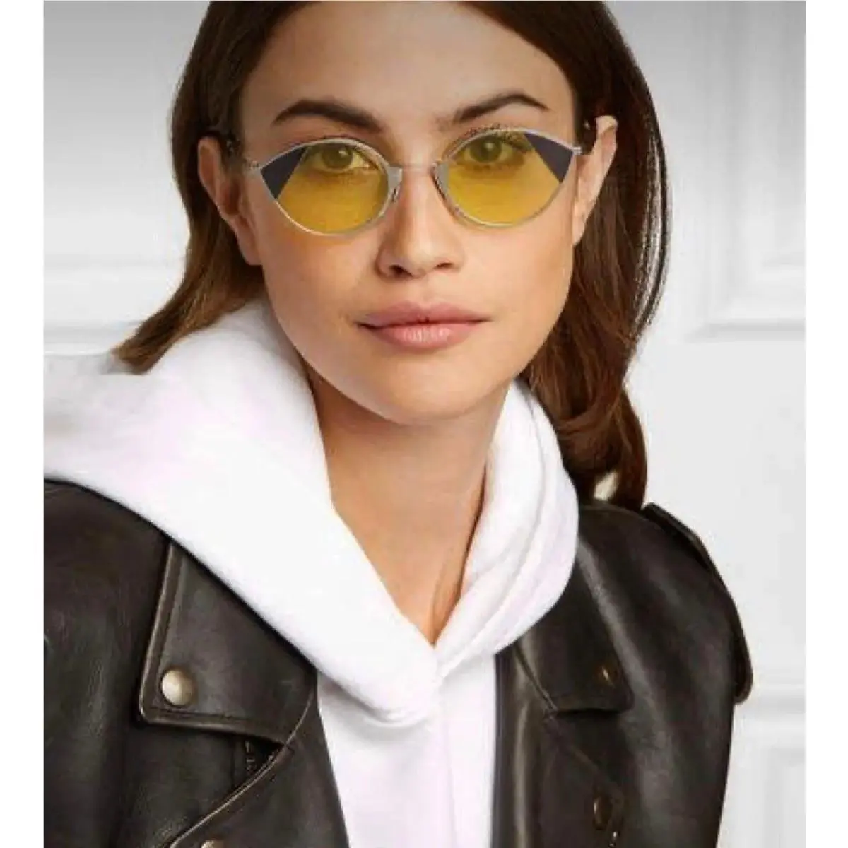 Fendi FF0342/S B1ZHO Silver/grey/beige Yellow Cat Eye Sunglasses. 51mm