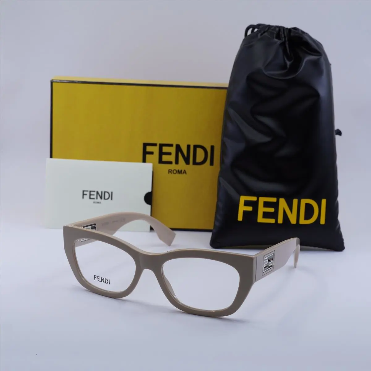 Fendi FE50082I 057 Shiny Khaki 53mm Eyeglasses