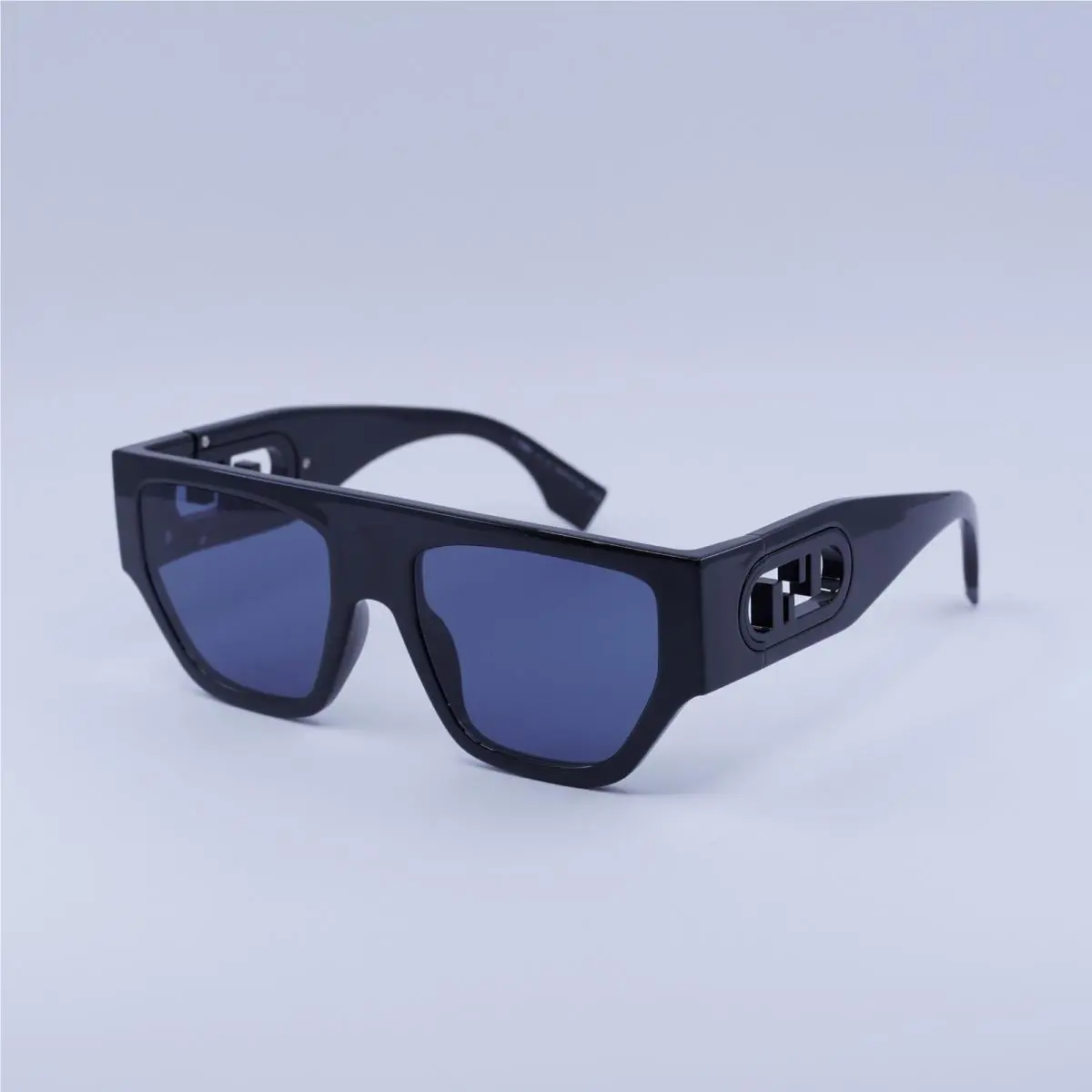 Fendi FE40108U 01V Shiny Black/light Blue 54-19-145 Sunglasses