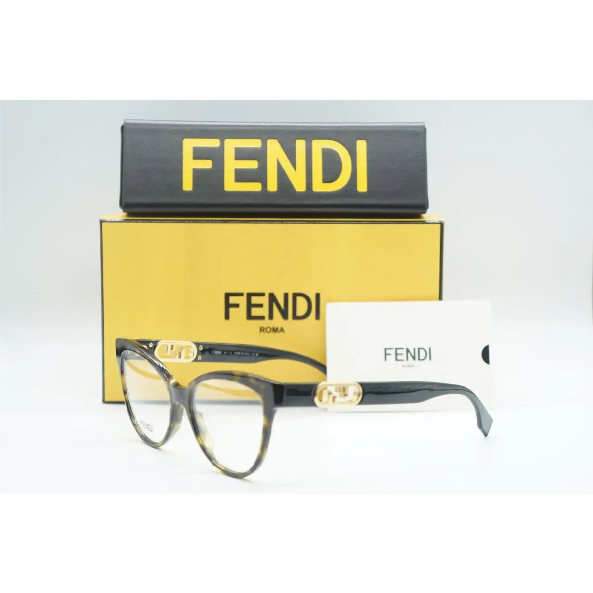 Fendi FE50026I 052 Dark Havana Eyeglasses Frames 53-16