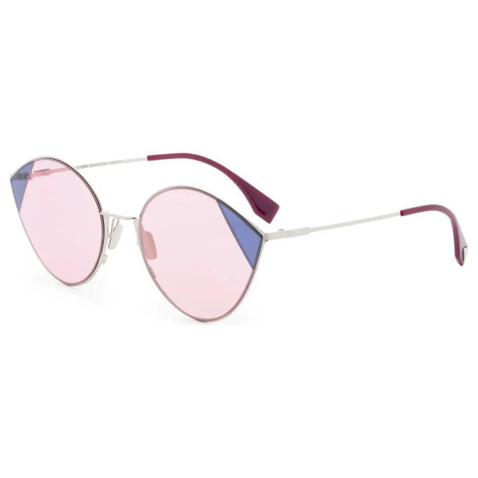 Fendi FF0341/S Avb Silver Pink Women Cat-eye Sunglasses W/pink Lens - Frame: silver pink, Lens: Pink