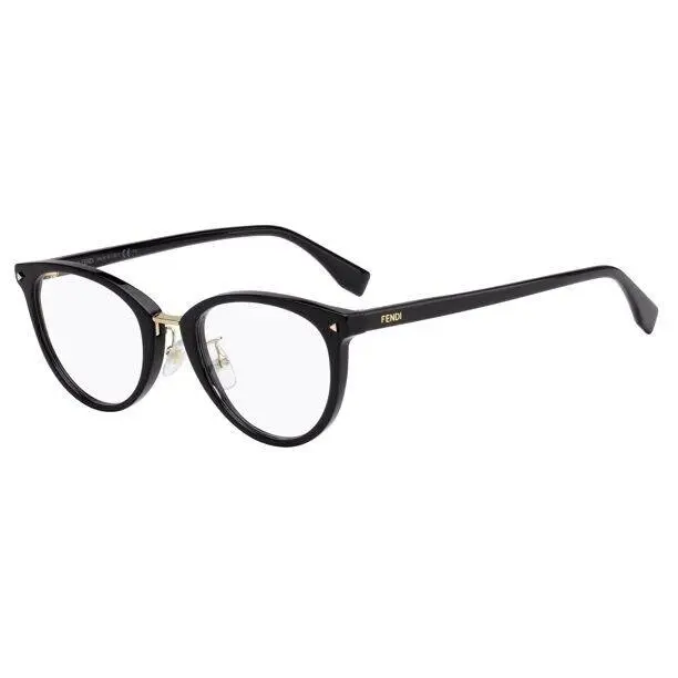 Fendi R2428 Womens Black Demo Lenses Cat Eye Eyeglasses 50 mm