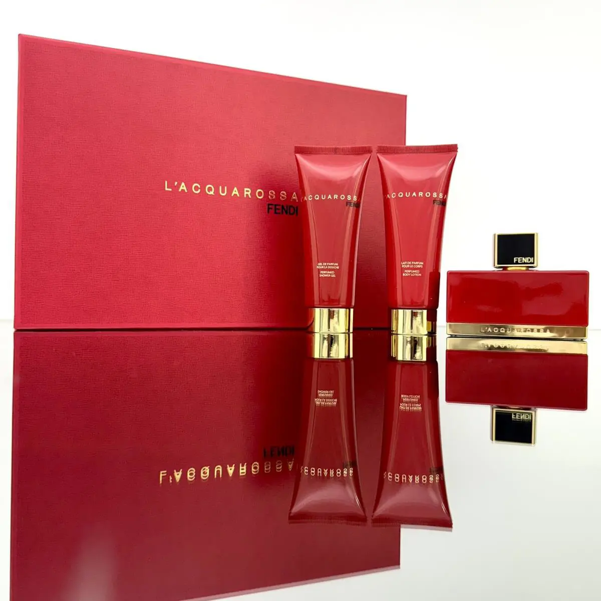 Fendi L` Acquarossa 3pc Women Set 2.5oz Edp Spr +2.5oz B/lotion +2.5oz S/gel