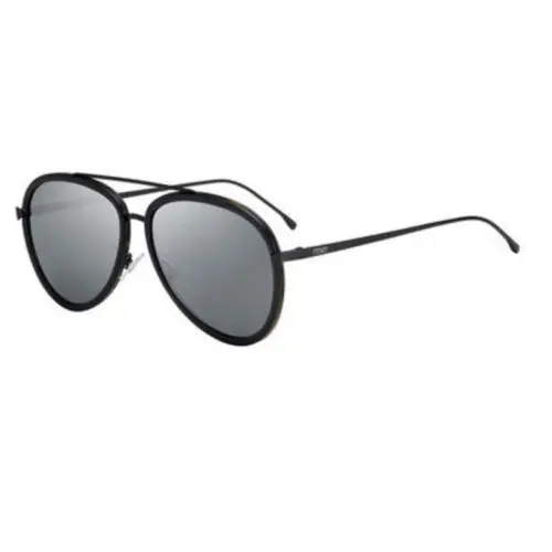 Fendi FF0155/S 0DXT4 Women`s Black Aviator Sunglasses 57-15-140