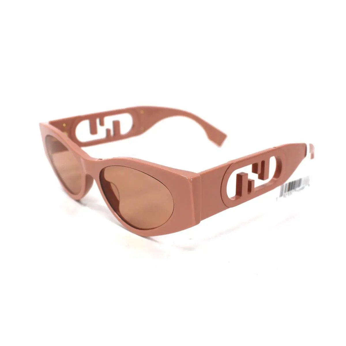 Fendi O`lock Cat Eye Sunglasses Logo FF Cut Out Neutral Pink UV Protection