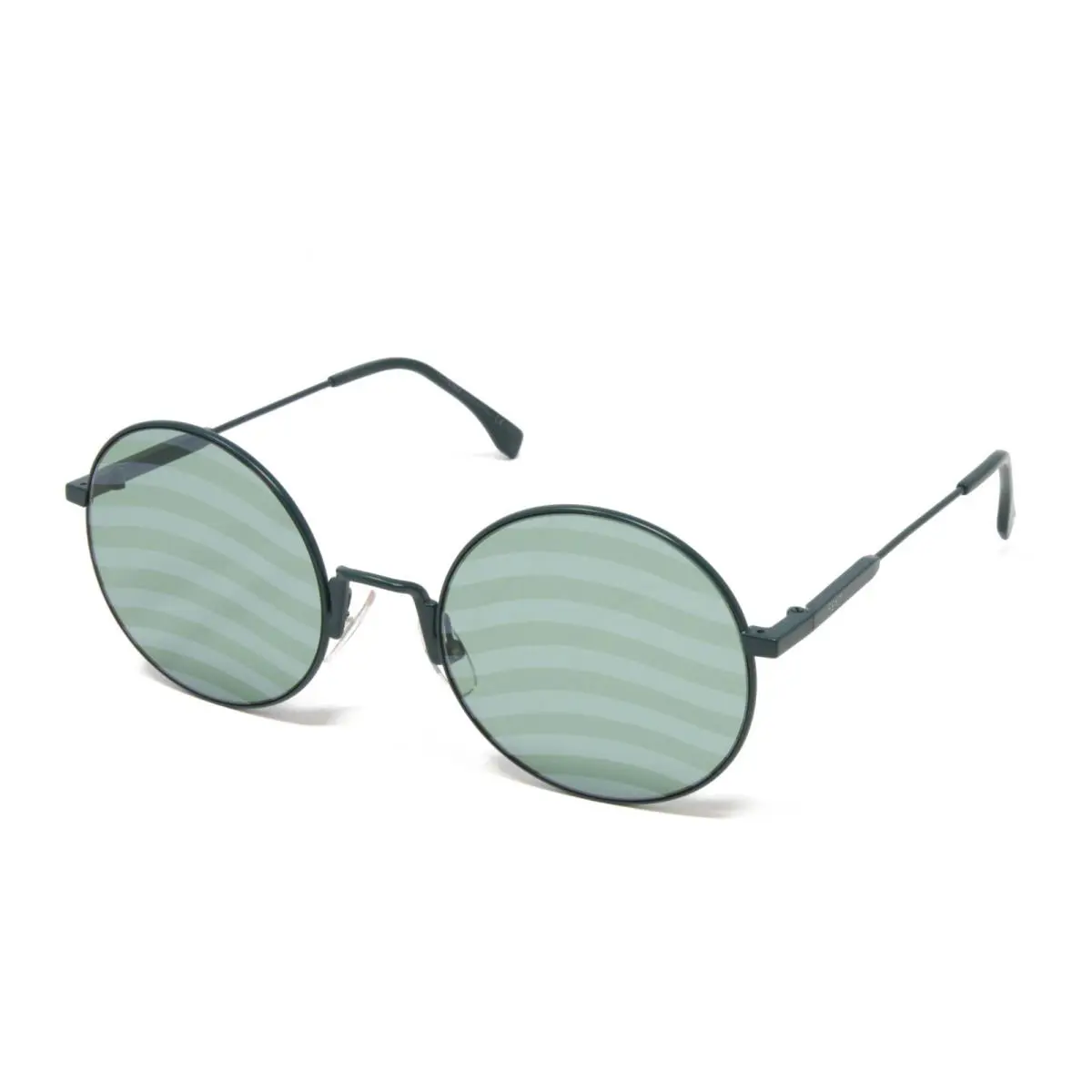 Fendi Sunglasses Women`s Round Metal Green 53mm Green Waves Lens FF0248S-1ED