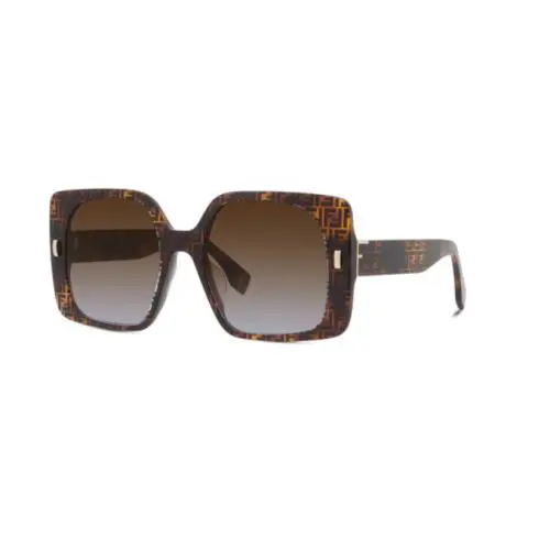 Fendi First FE40036U 55F Havana/brown Gradient Square Women`s Sunglasses - Frame: Havana, Lens: Brown