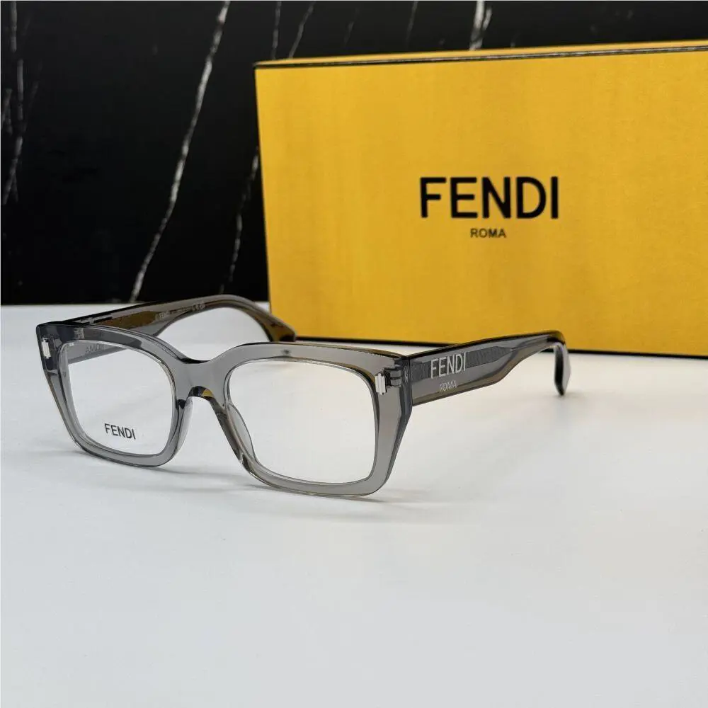 FE50094I 020 Fendi Grey/clear Unisex Fendi Eyeglasses