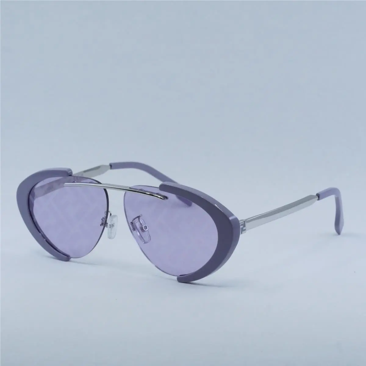 FE40042U 81U Violet/silver/lilac Mirror with FF Pattern 59-11-145 by Fendi