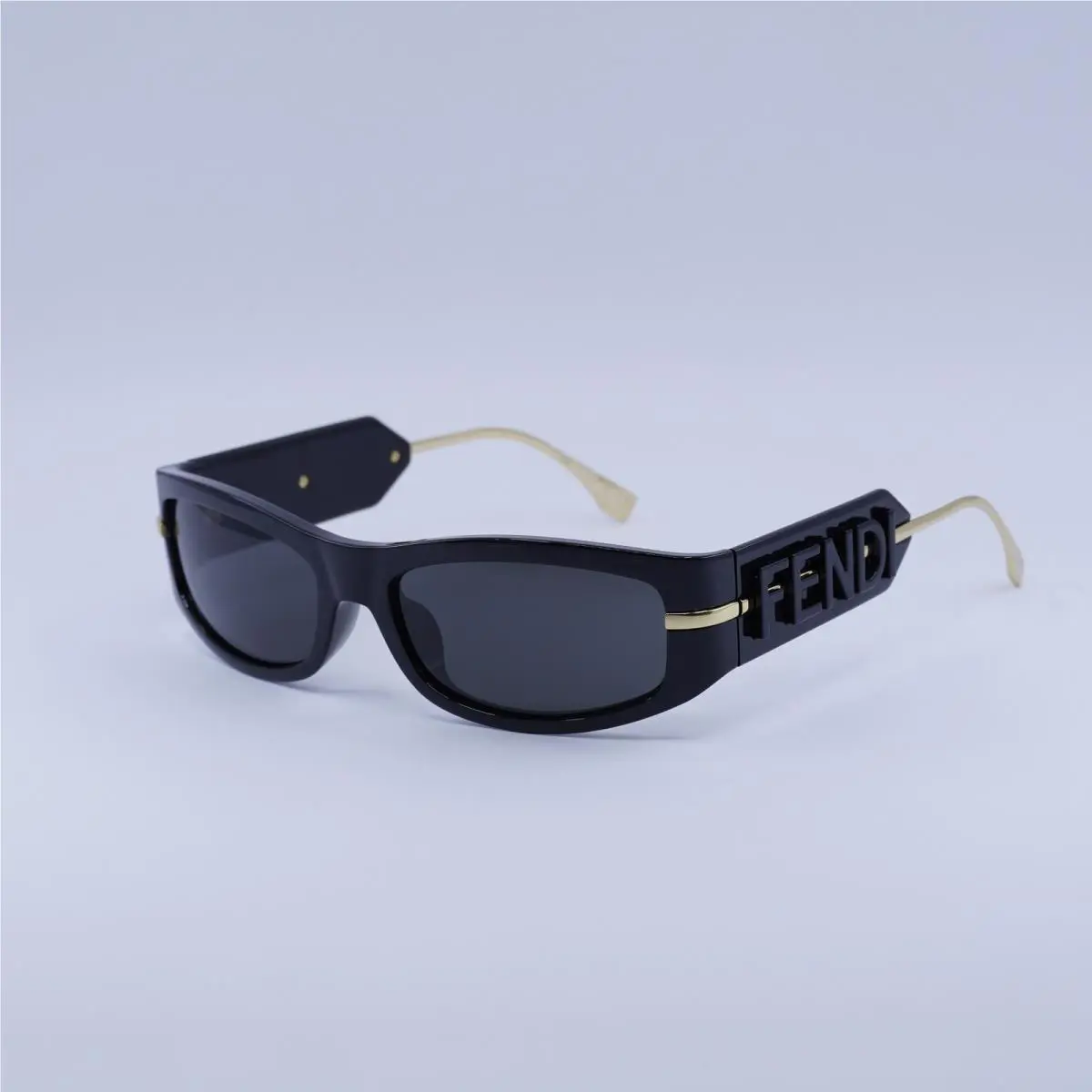 Fendi FE40120I 01A Shiny Black/smoke 57-17-130 Sunglasses