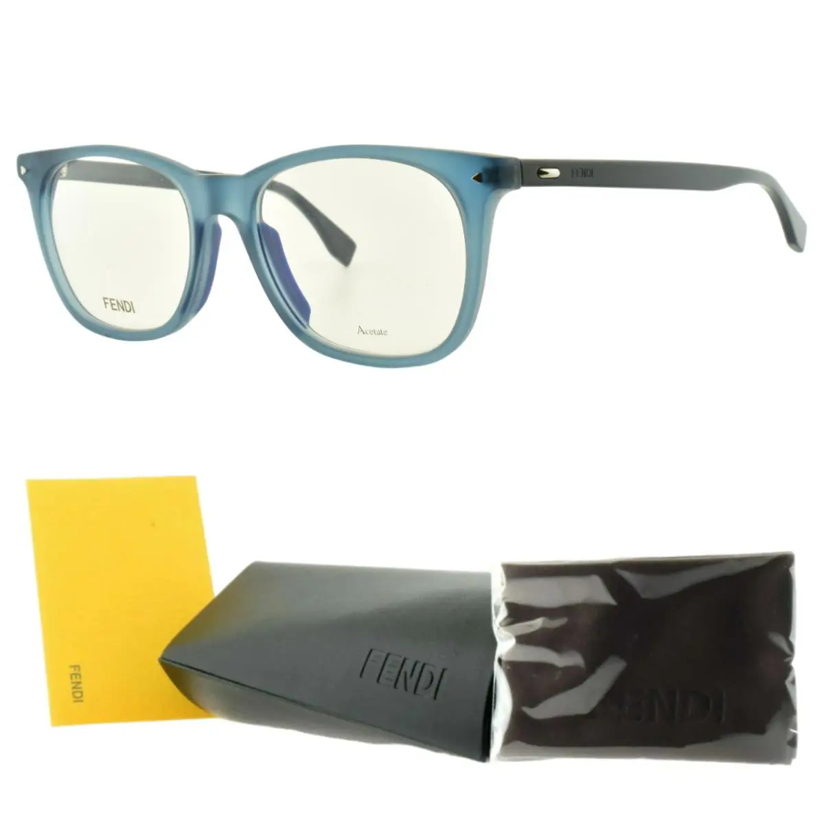Fendi FF M0004 Rct Blue Rectangle Full Rim Mens Optical Frame