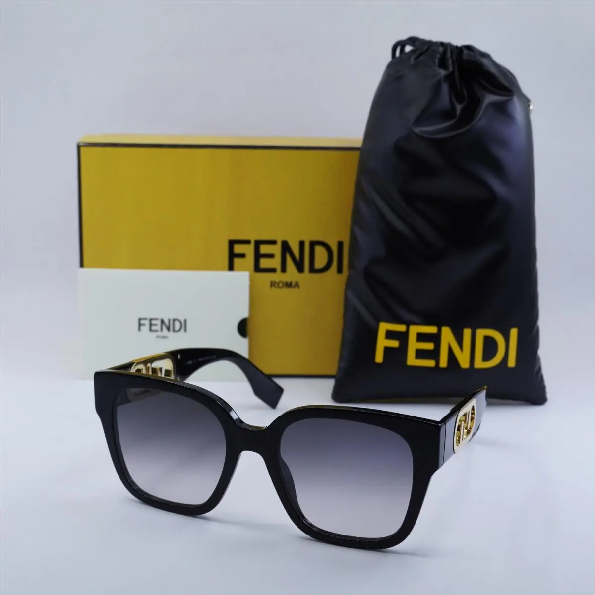 Fendi FE40063I 01B Shiny Black/grey Gradient 54-20-145 Sunglasses