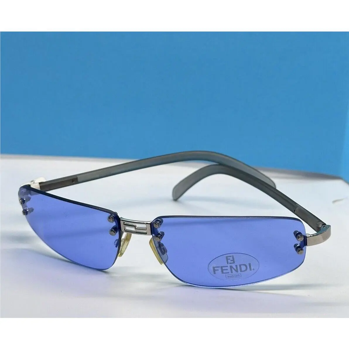 Fendi SL7299 61 Col. 579 60-13-140 Nos Rimless Blue Lens Sunglasses
