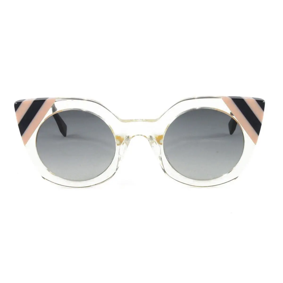 Fendi Sunglasses Women`s Round Plastic Yellow 47mm Gray Lens FF0240S-40G