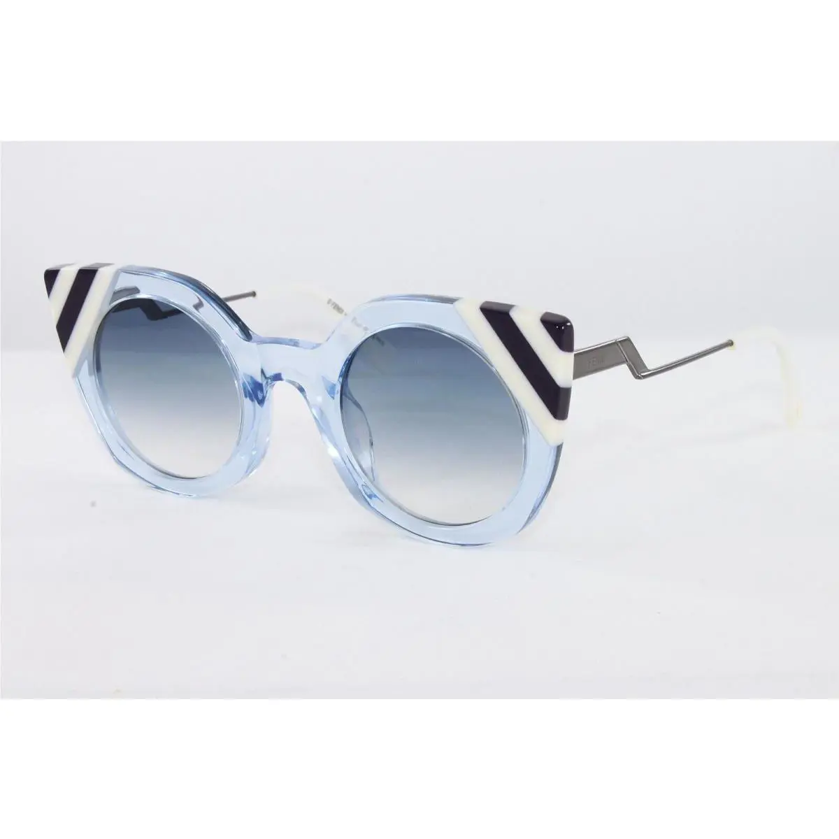 Fendi Sunglasses Women`s Round Plastic Blue 47mm Gray Lens FF0240S-MVU