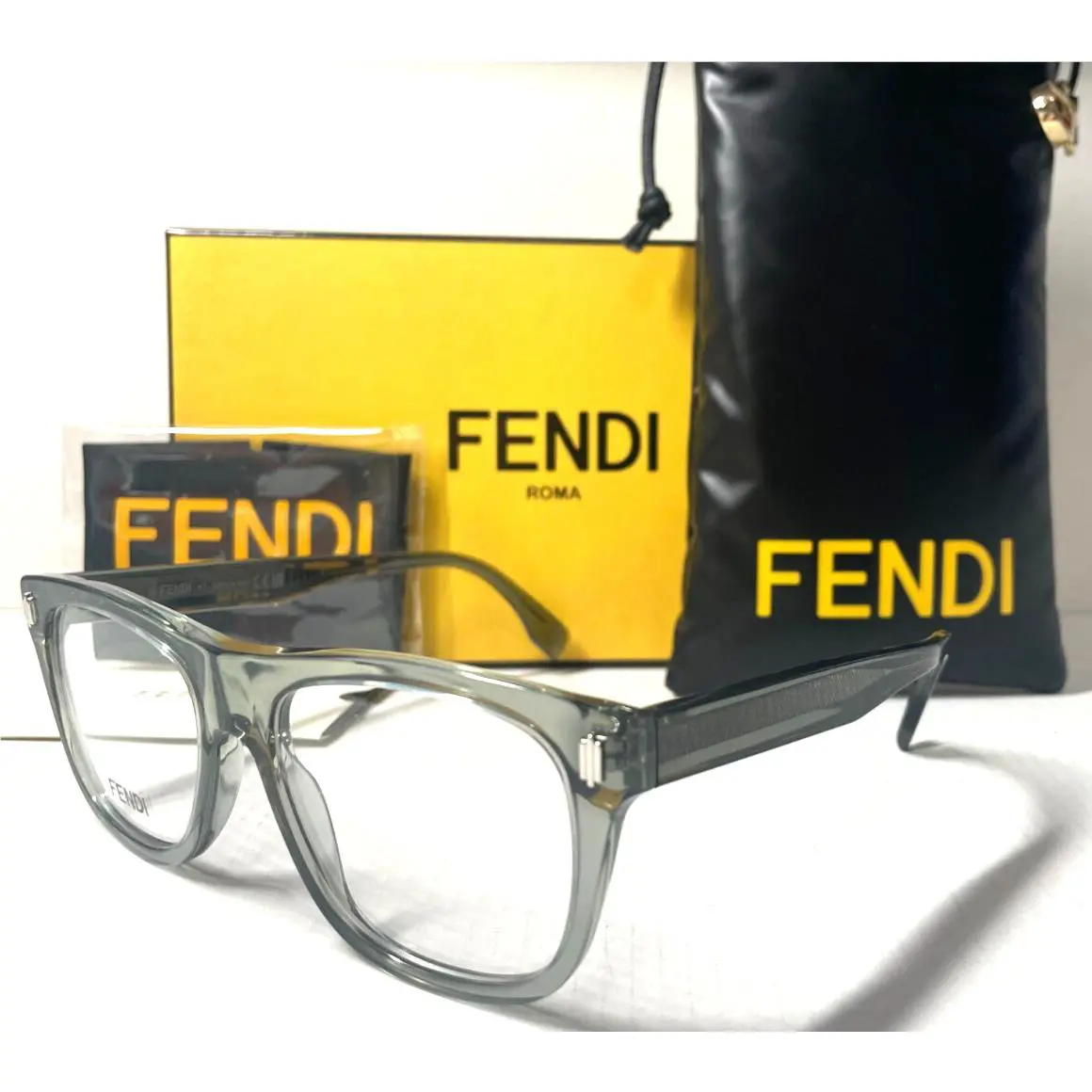Fendi FE50070I 020 Crystal Grey Silver Eyeglasses Frame 54-17