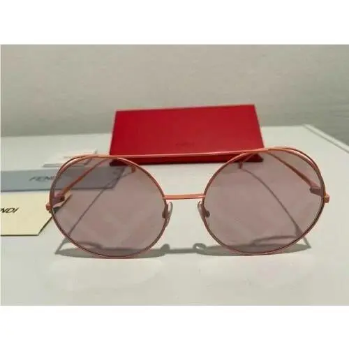 Fendi FF 0285/S 35J01 Women`s Sunglasses Pink Full Rim Round / Pink Lens