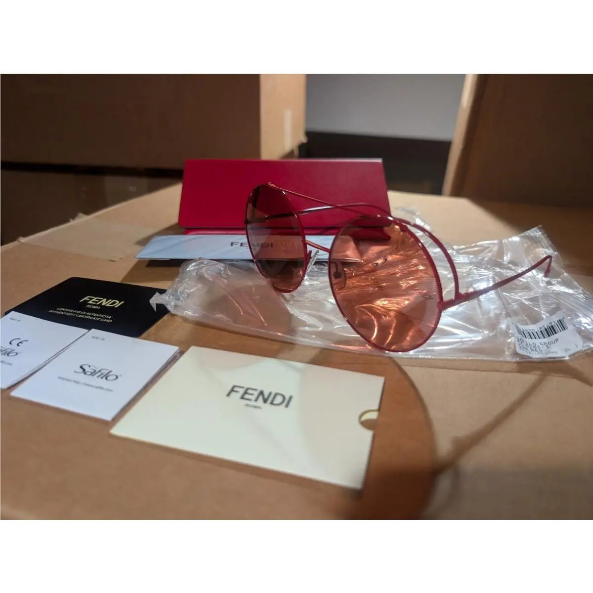 Fendi Run Away Fashion Sunglasses FF 0285 C9A Red Metal / Coral Red Lens