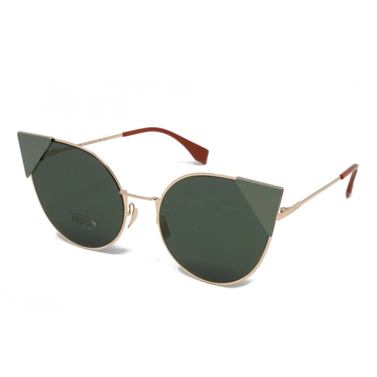 Fendi Sunglasses Women`s Cat Eye Metal Gold Green FF0190S-DDB