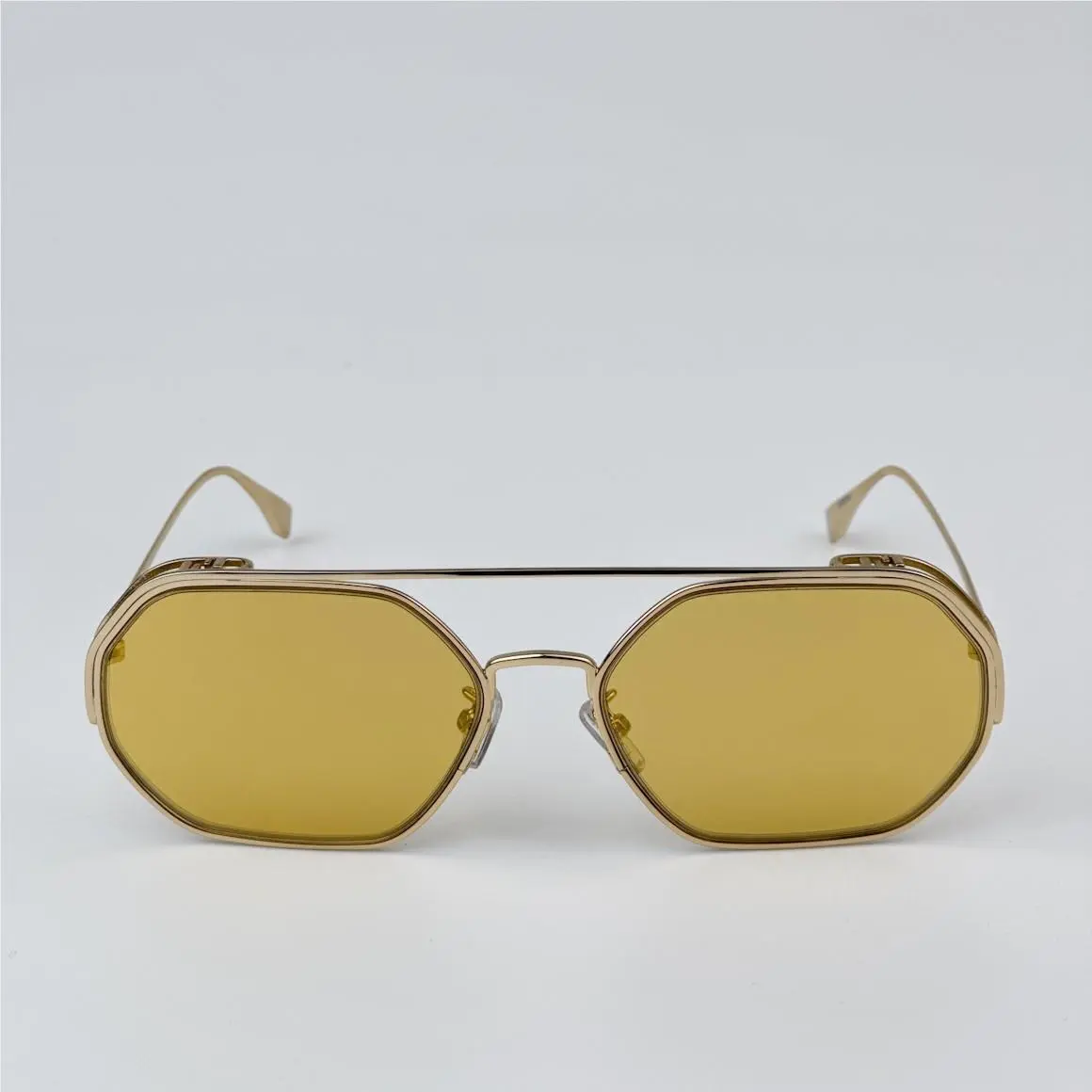 Fendi Men Sunglasses Gold Yellow Mirror Geometric FE40039U 10L