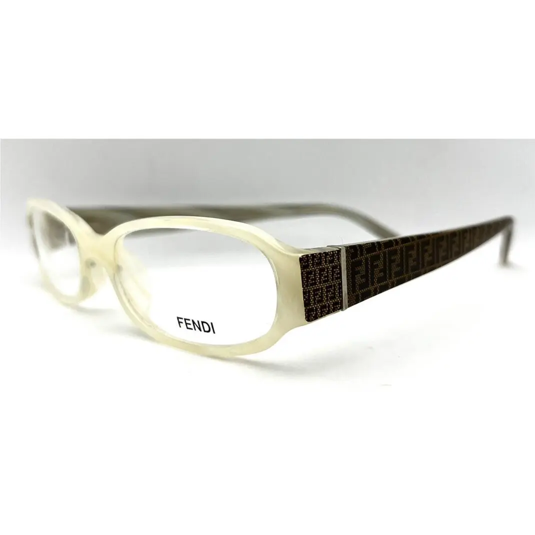 Fendi Eyeglasses 734 104 Ivory Brown 52-17-135 with Generic Case